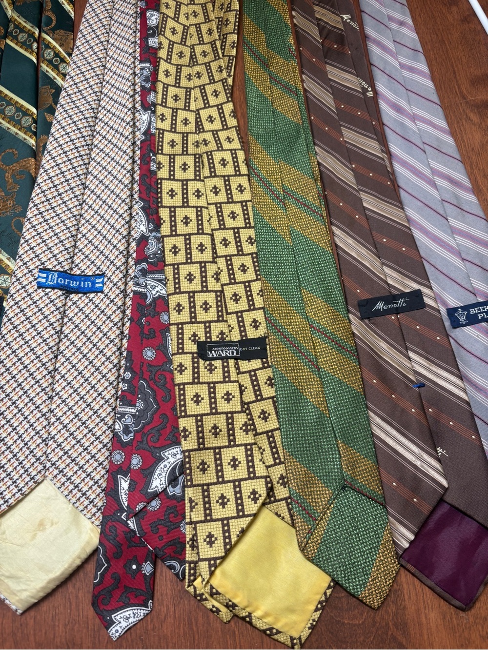 Green and Yellow Geometric Silk Tie by